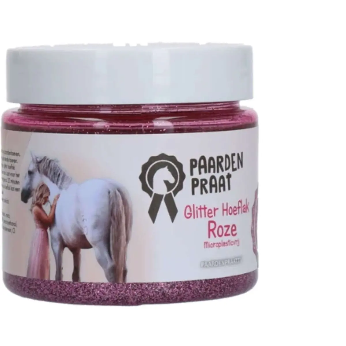 Paardenpraat Hoeflak Glitter Roze 1