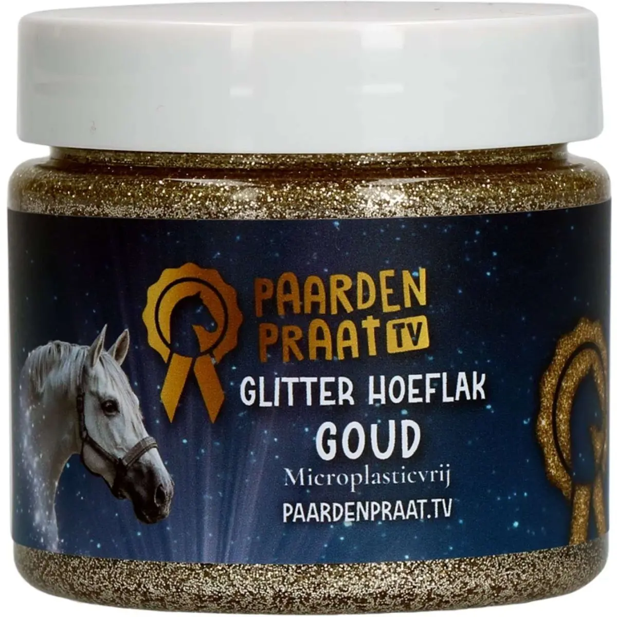 Paardenpraat Hoeflak Glitter Goud 1