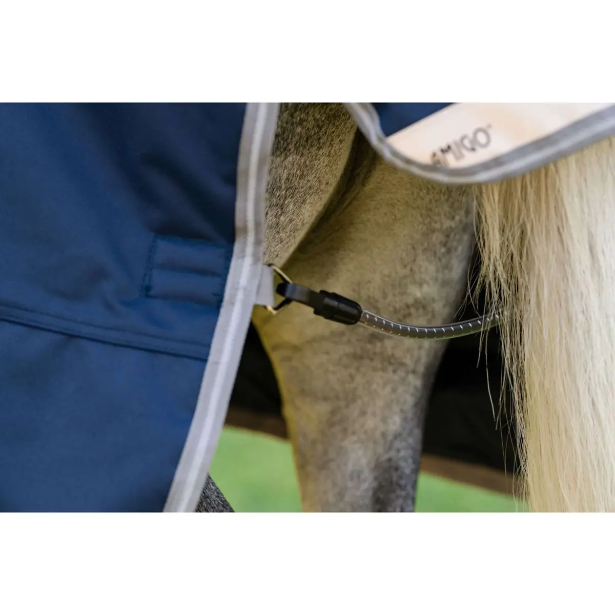 Amigo Turnout Rug 1200D Pony 250G Navy/Titanium Grey/Silver 6