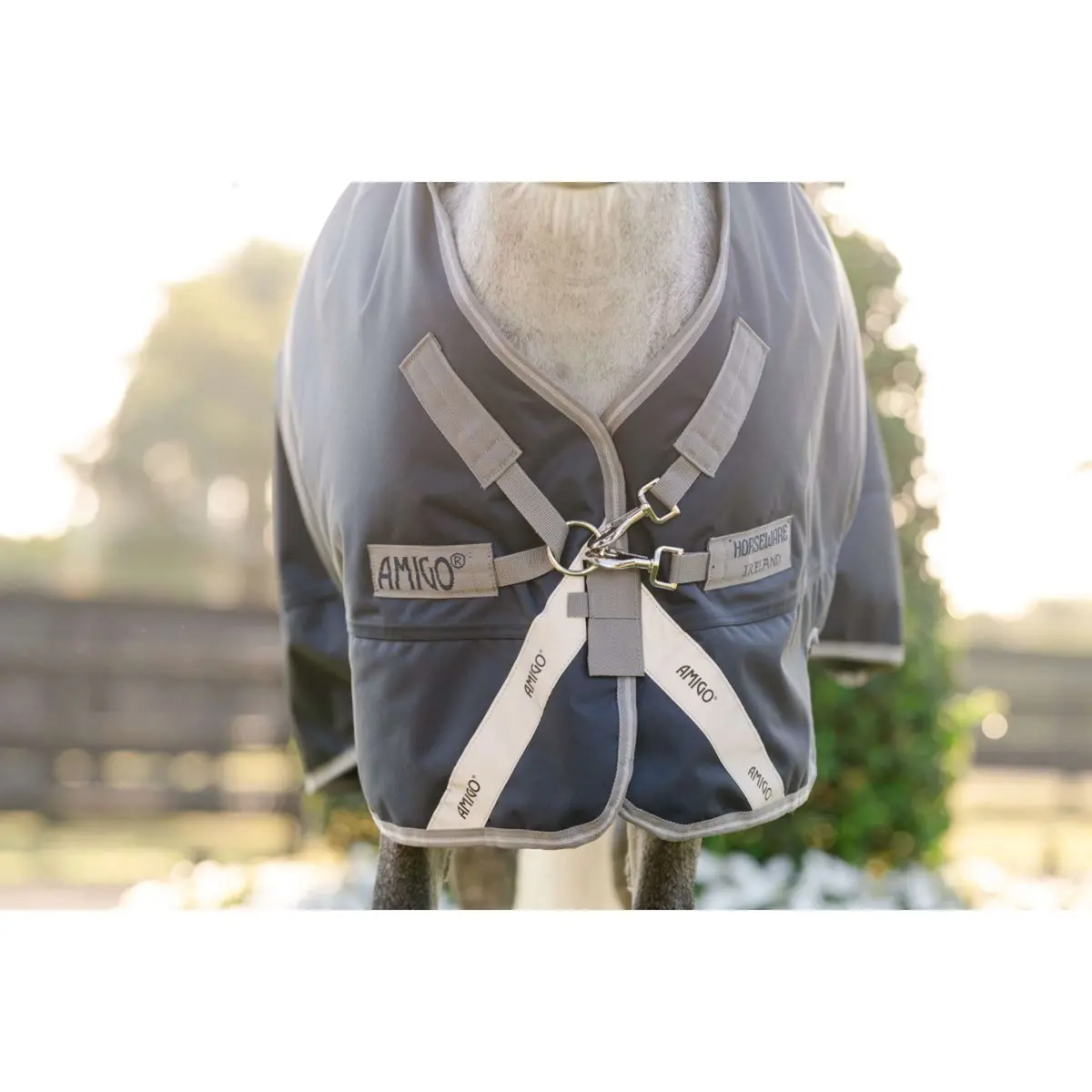 Amigo Turnout Rug 1200D Pony 250G Navy/Titanium Grey/Silver 4