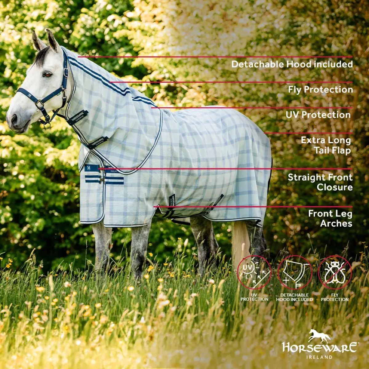Horseware Vliegendeken Newmarket Plus Witney Navy 3