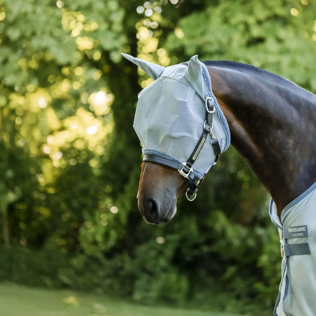 Amigo Fly Mask Heather Blue/Blue/Silver 1