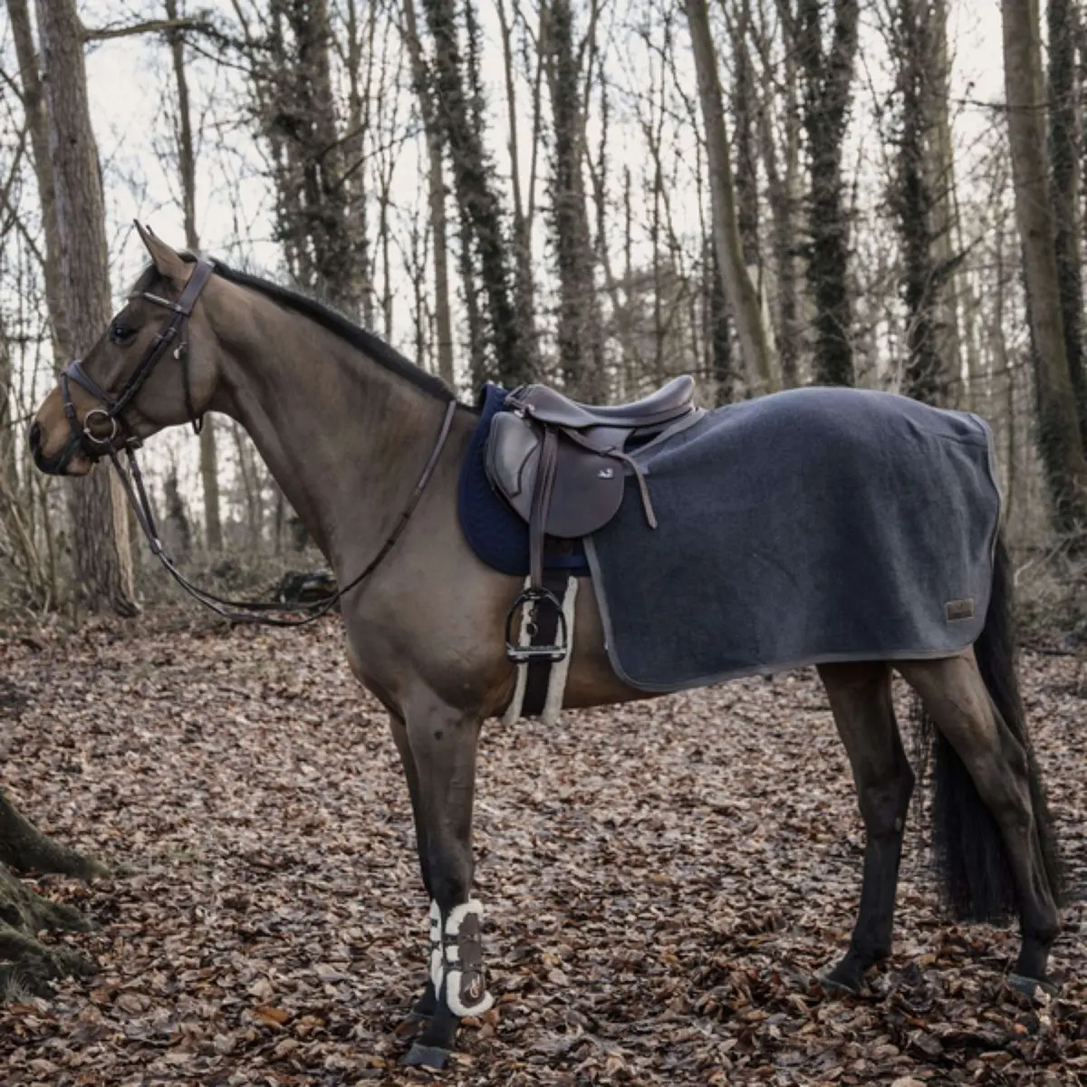 Kentucky Uitrijdeken Vierkant Heavy Fleece Donkergrijs 1