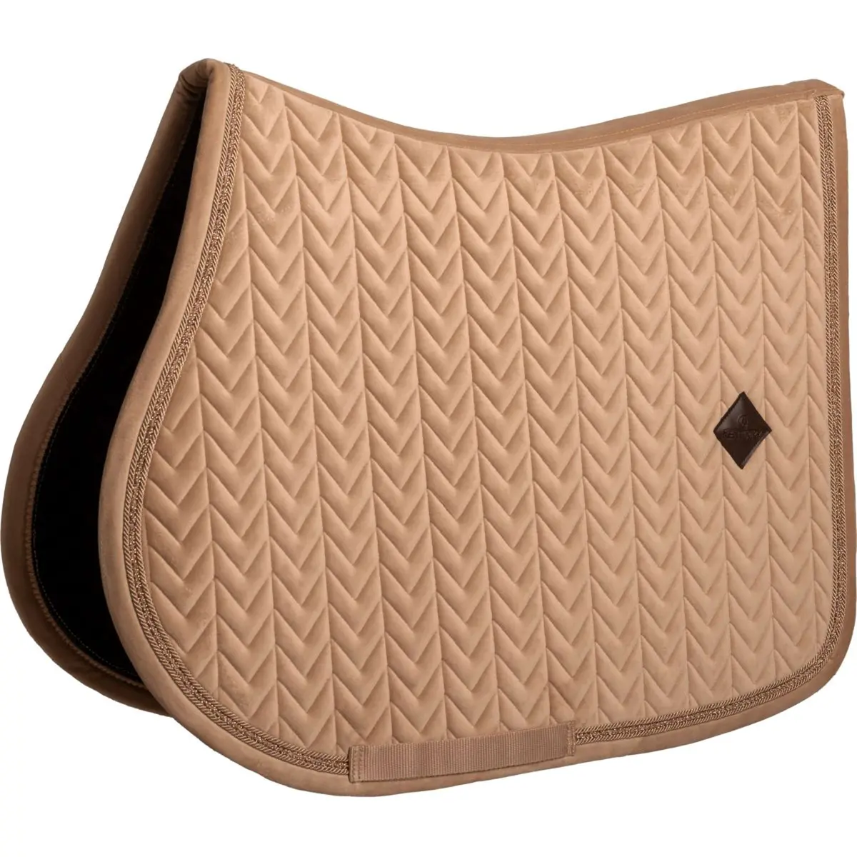 Kentucky Zadeldekje Velvet Mini Pearls Springen Beige 1