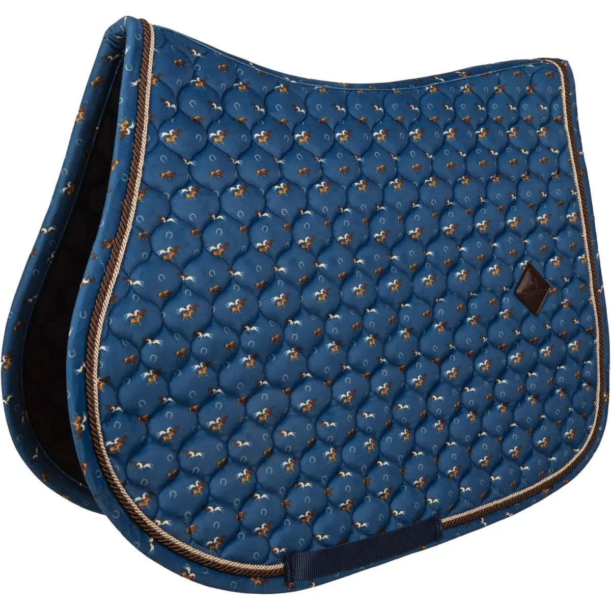 Kentucky Zadeldekje Velvet Horse Printing Navy 1