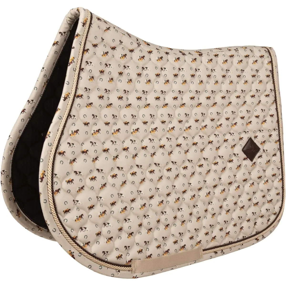 Kentucky Zadeldekje Velvet Horse Printing Springen Beige 1