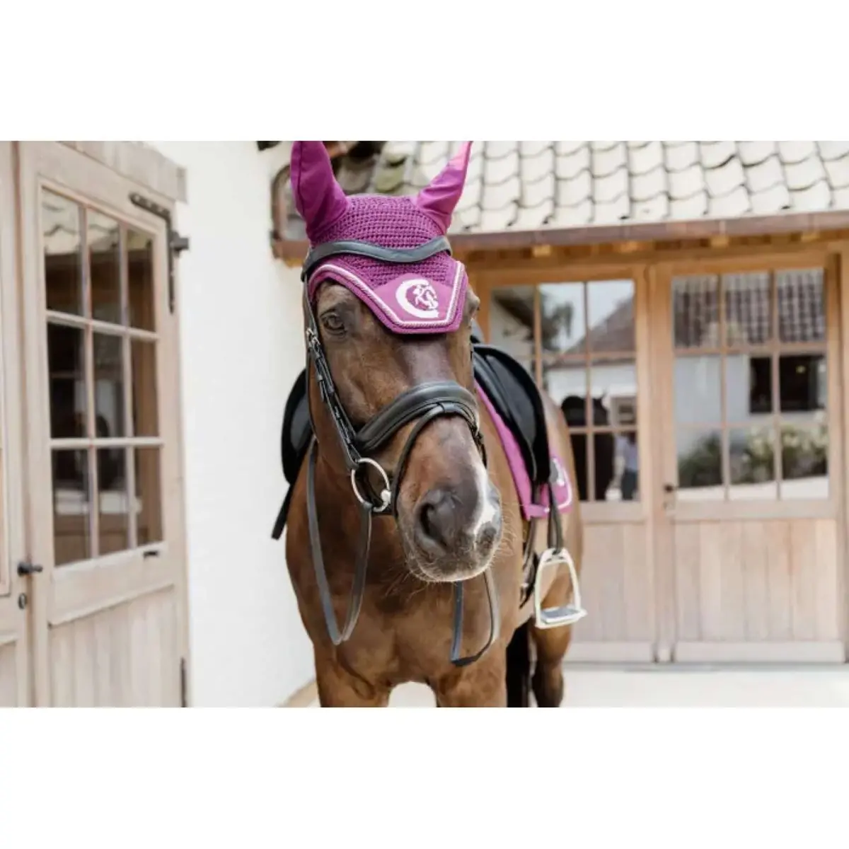 Kentucky Horsewear Oornetje Wellington 3D Logo Paars 1