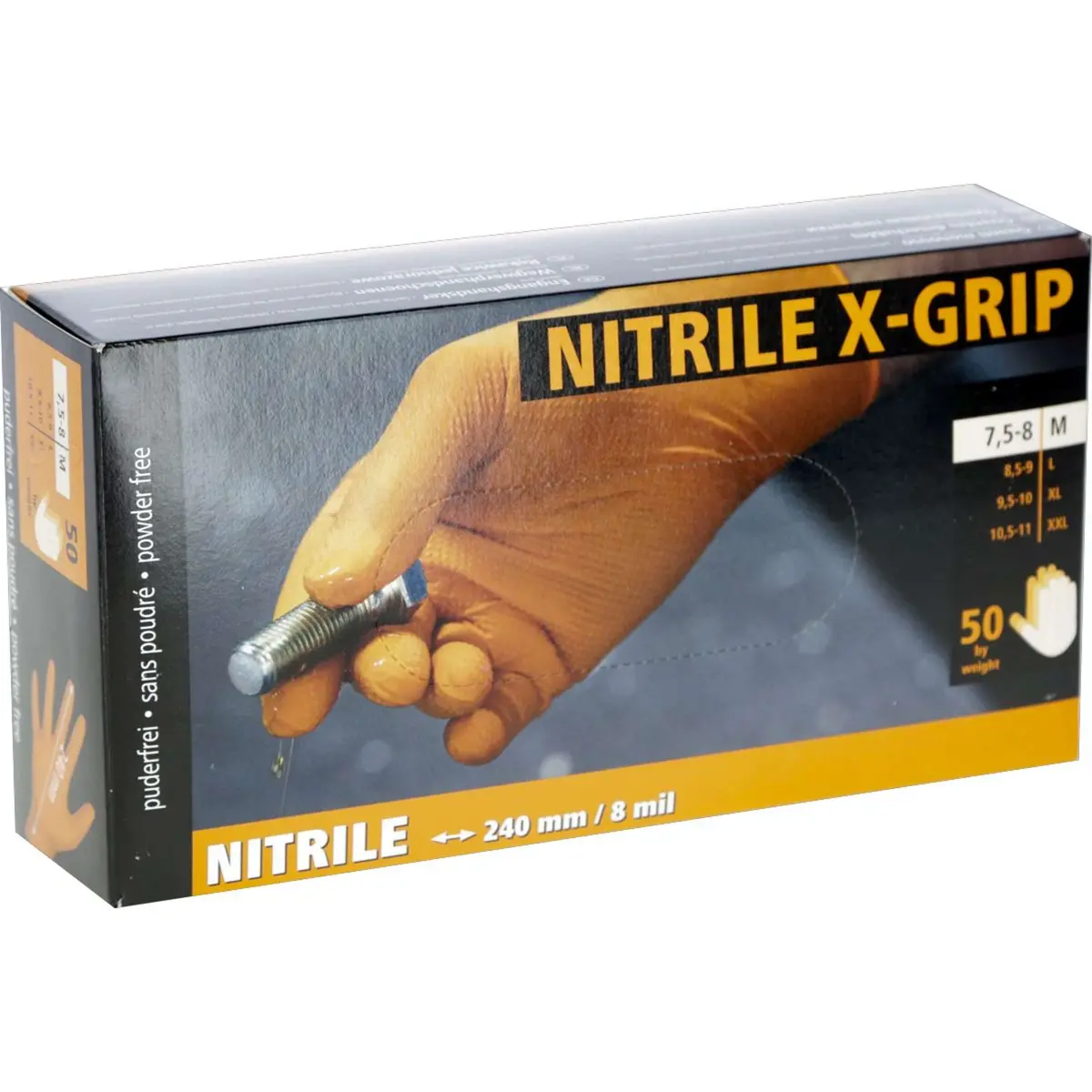 Kerbl Wegwerphandschoen Nitril X-Grip 50 Stuks Oranje 1