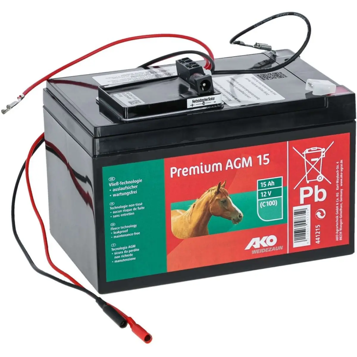 Ako Premium Agm 15 Ah Complete Set Zwart 1