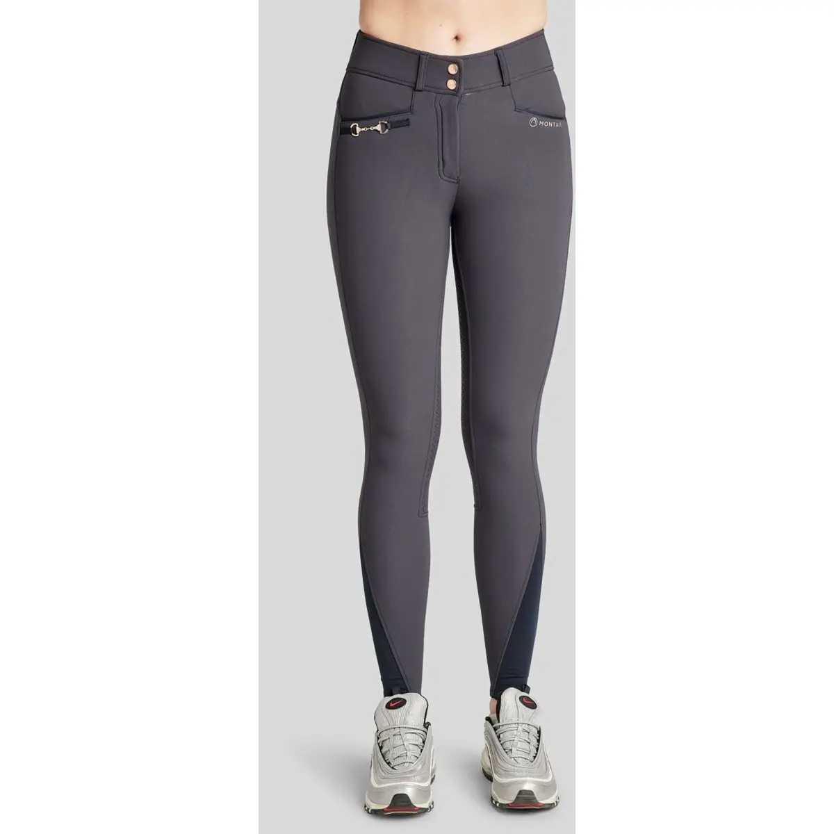 Montar Rijbroek Molly Rosegold Highwaist Full Grip Navy 1