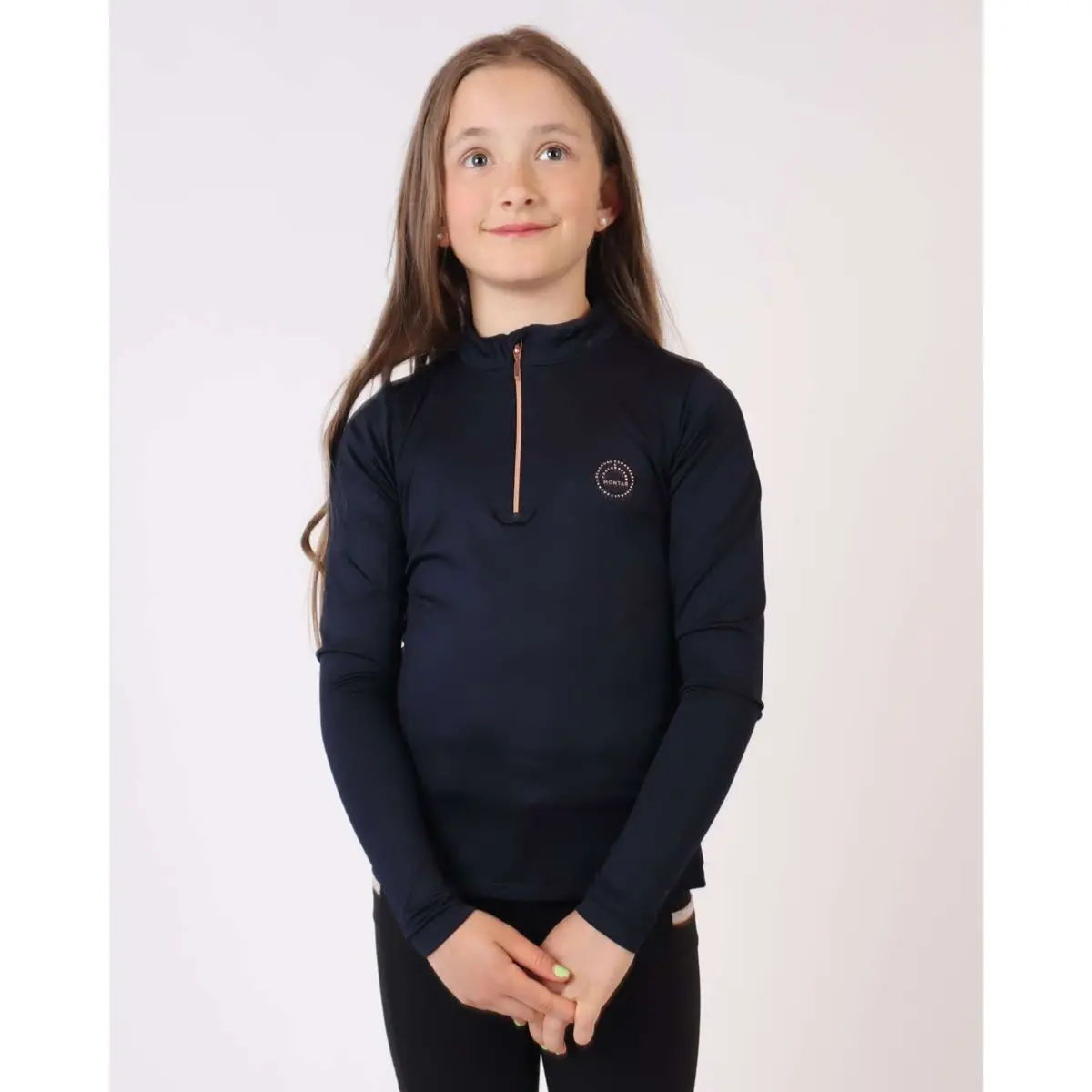 Montar Shirt Everly Rosegold Junior Lange Mouwen Navy 1