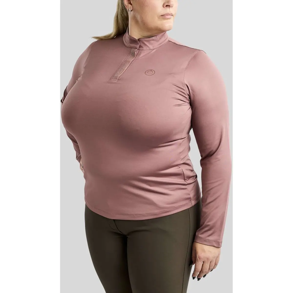 Montar Shirt Briella Rosegold Crystals Curve Lange Mouwen Dusty Rose 1
