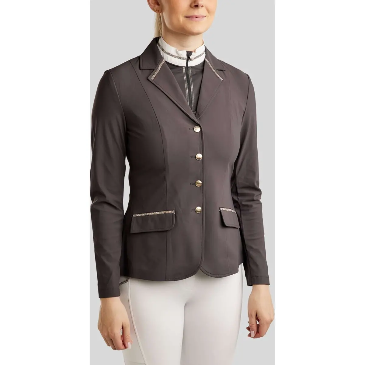 Montar Wedstrijdjasje Molila Champagne Crystals Slate Grey 1