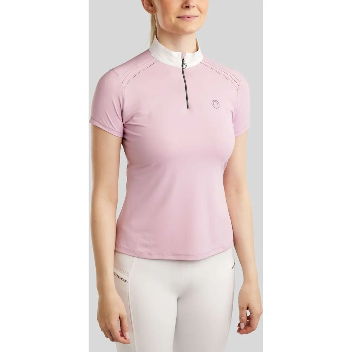 Montar Wedstrijdshirt Mopearl Pintucks Gun Metal Crystals Candy Pink 1