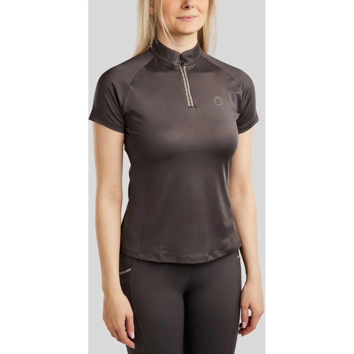 Montar Poloshirt Molila Champagne Crystals Slate Grey 1