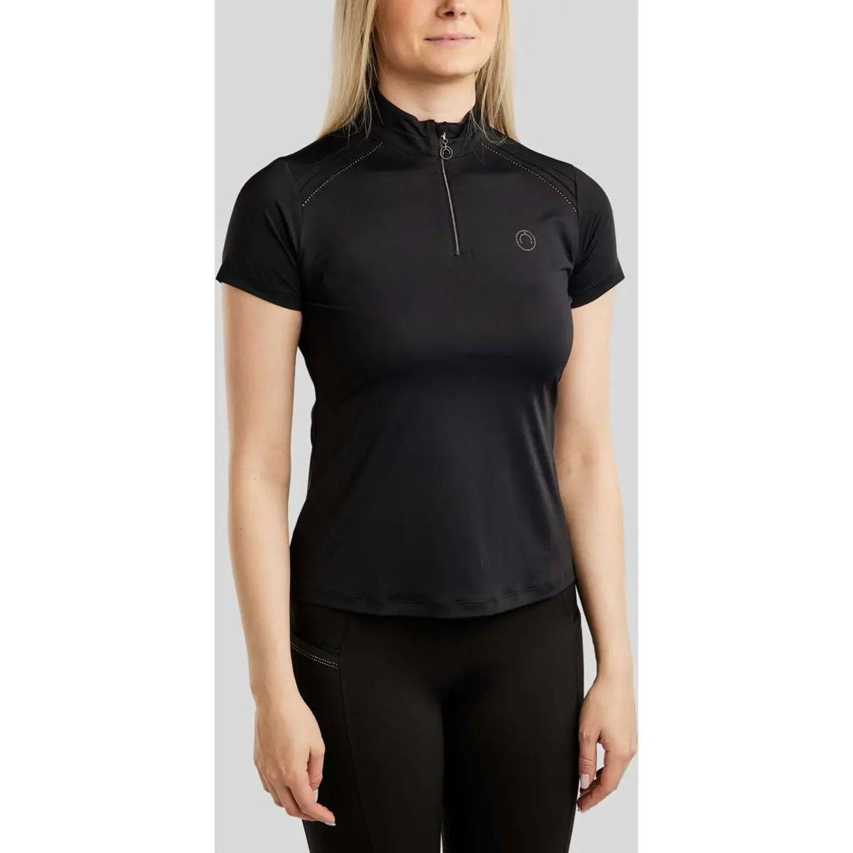 Montar Poloshirt Mopearl Pintuck Zwart 1
