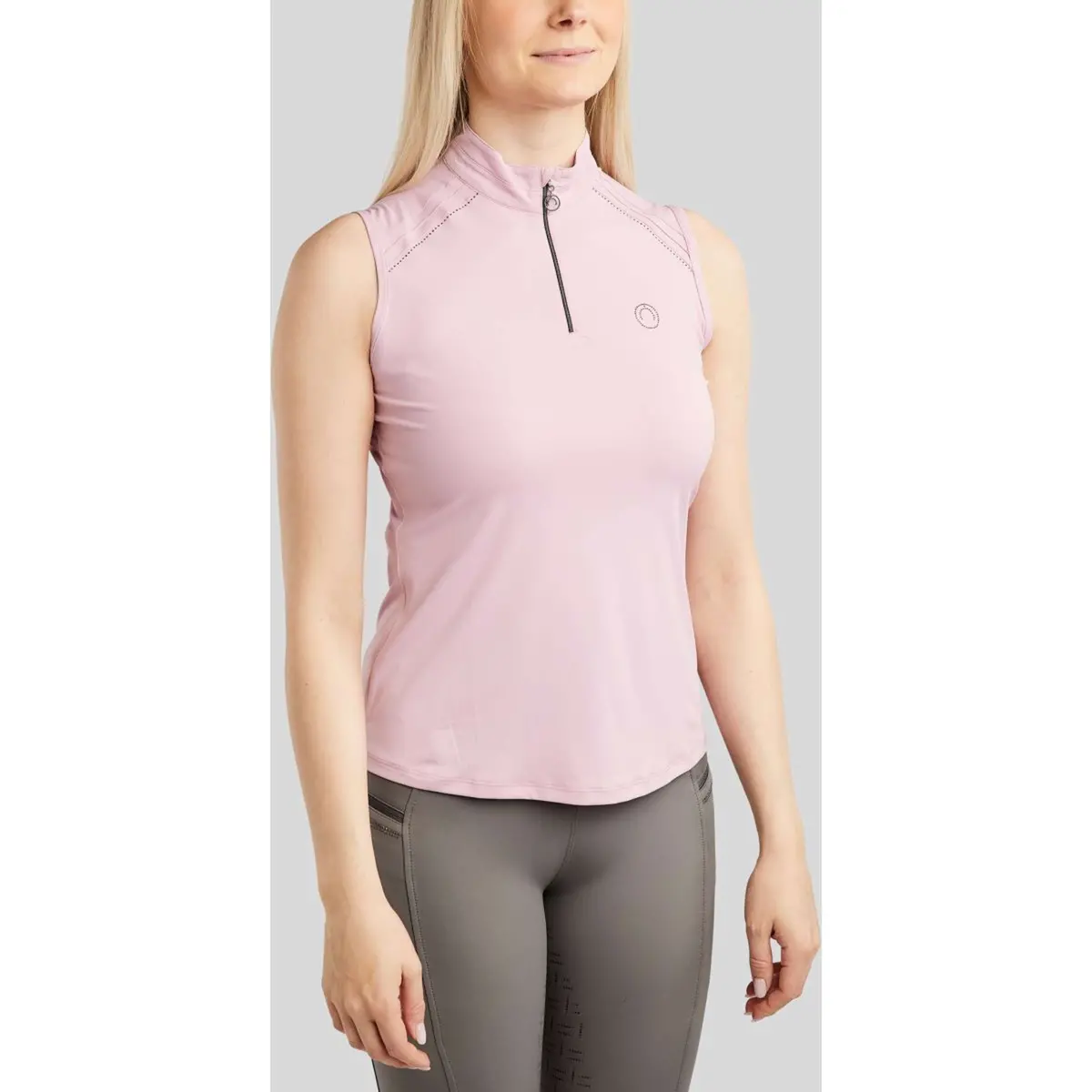 Montar Shirt Mopearl Pintuck Mouwloos Candy Pink 1