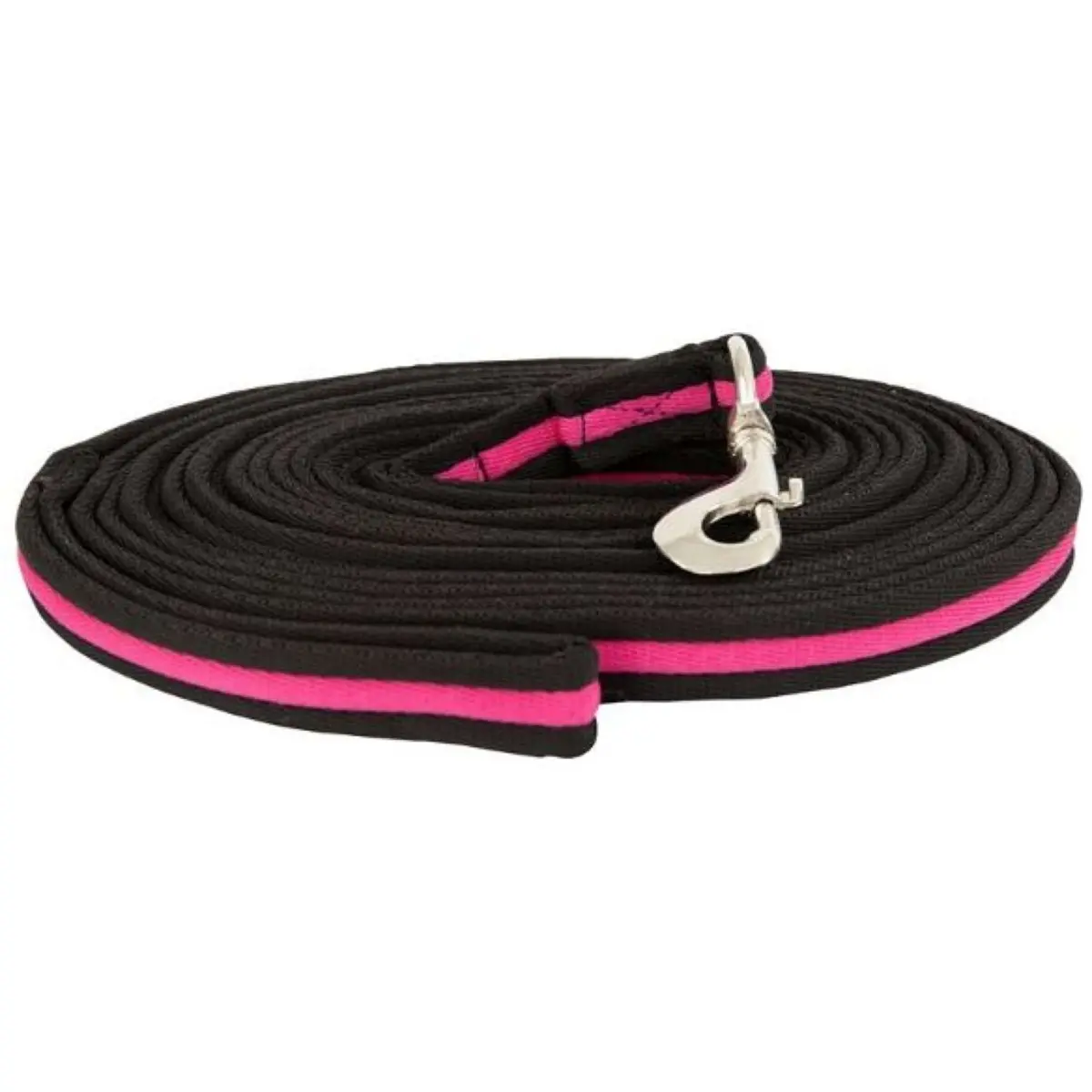 Premiere Longeerlijn Softgrip Met Musketon Zwart/Roze 1