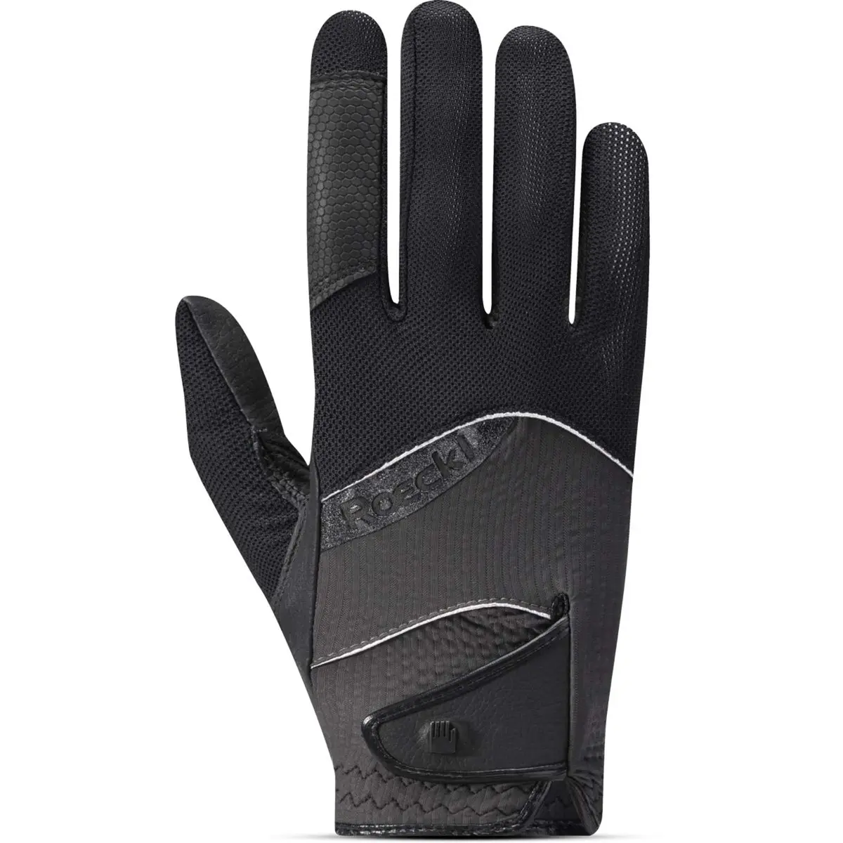 Roeckl Rijhandschoenen Millero Zwart/Vulkanische As 1