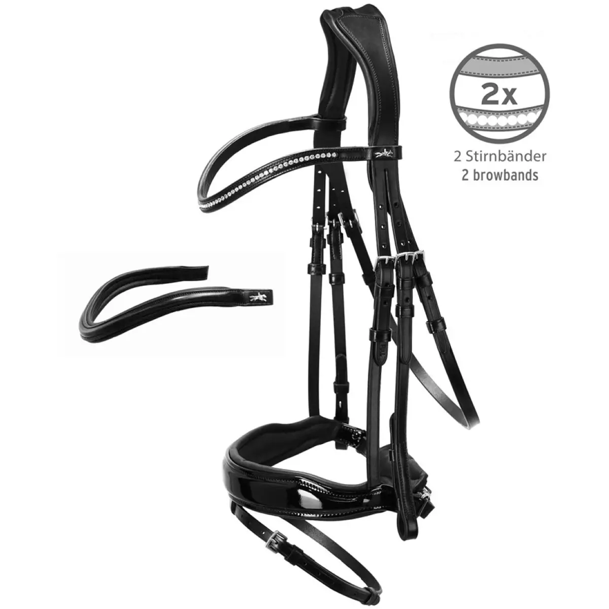 Schockemöhle Hoofdstel Premium Sports Stanford Zwart/Lak/Zilver 1