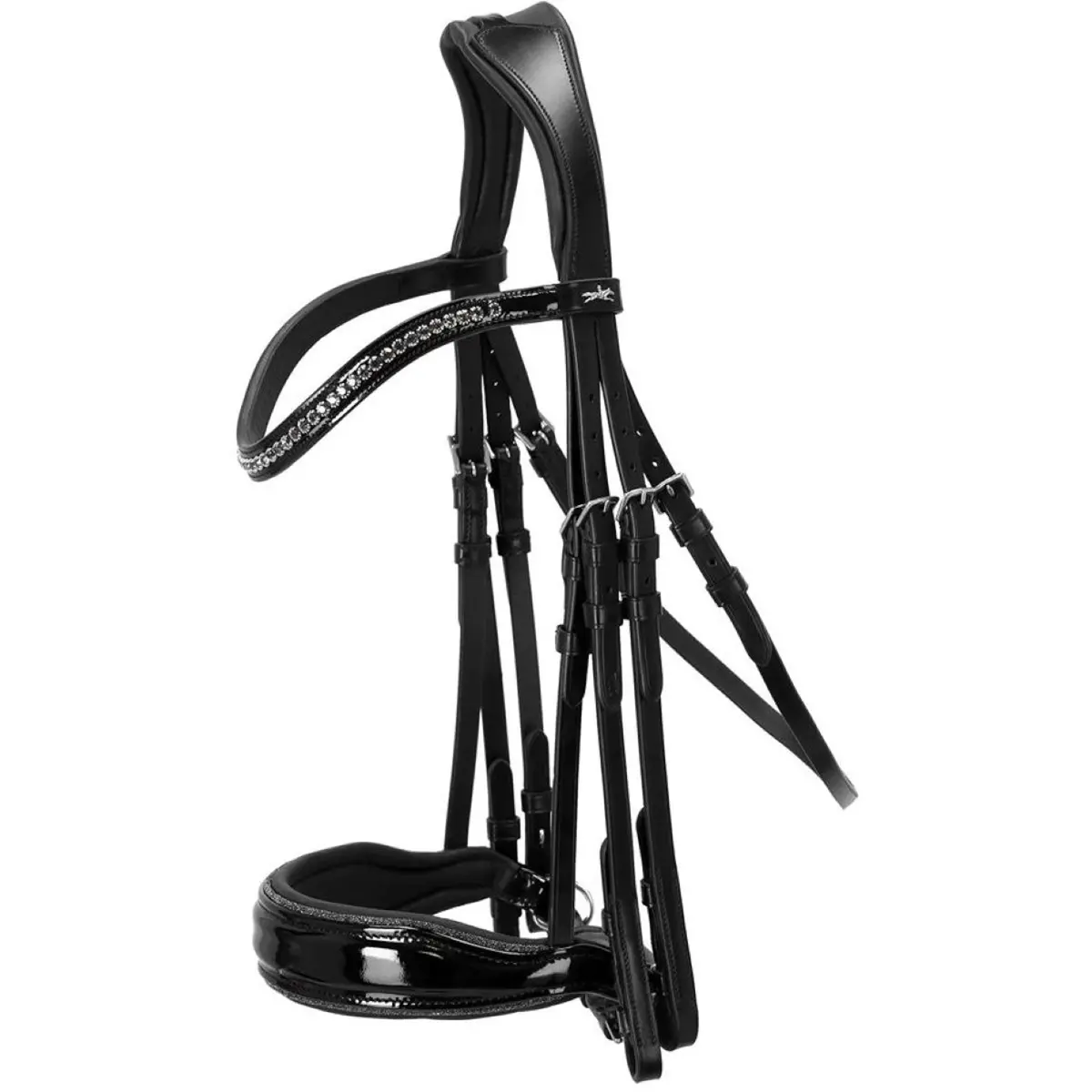 Schockemöhle Stang En Trens Hoofdstel Milan Glam Zwart/Patent/Zilver 1