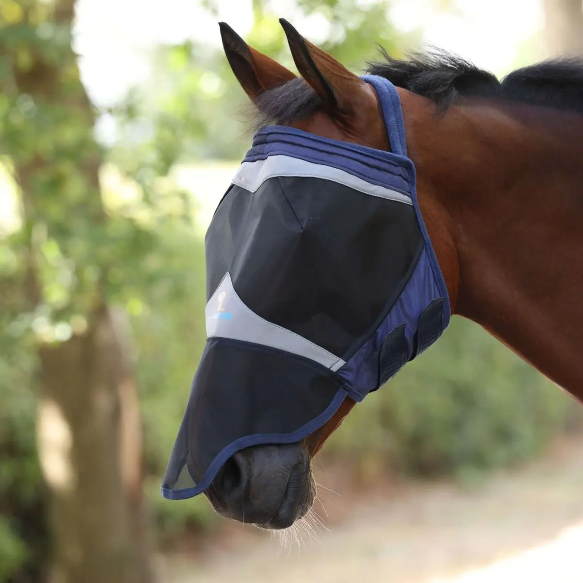 Flyguard Vliegenmasker Pro Fine Mesh Zonder Oren Met Neus Navy 1
