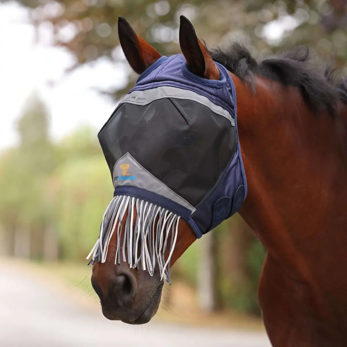 Flyguard Vliegenmasker Pro Fine Mesh Met Ooruitsparing En Neusfranje Navy 1