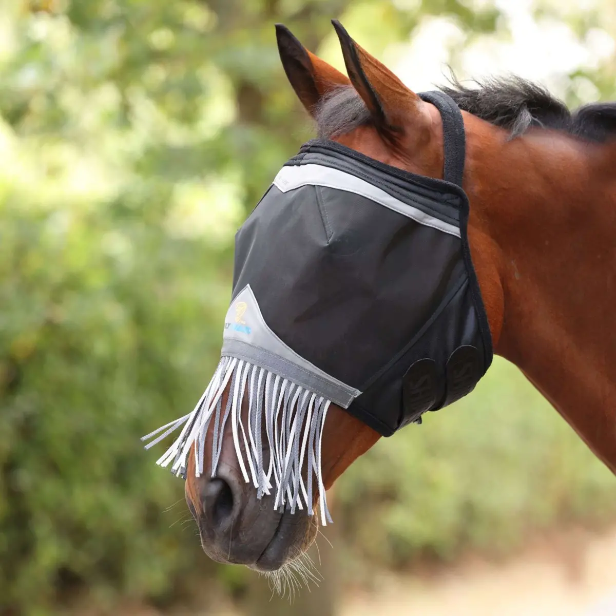 Flyguard Vliegenmasker Pro Fine Mesh Zonder Oren Met Franjes Jet 1