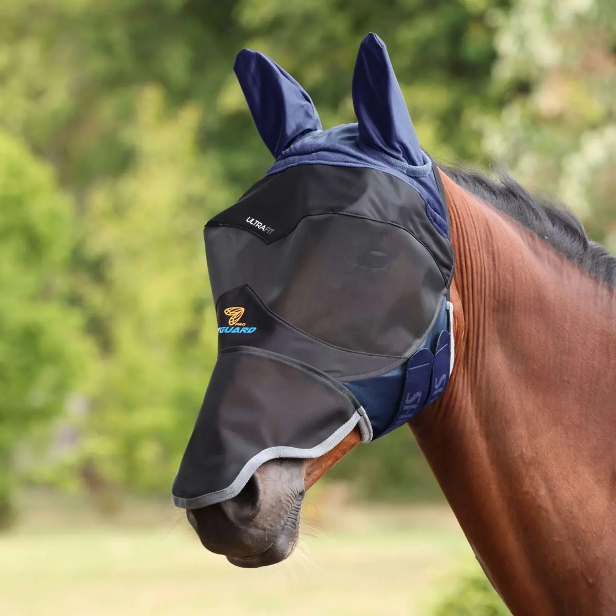 Flyguard Vliegenmasker Pro Deluxe Met Oren En Neus Navy 1