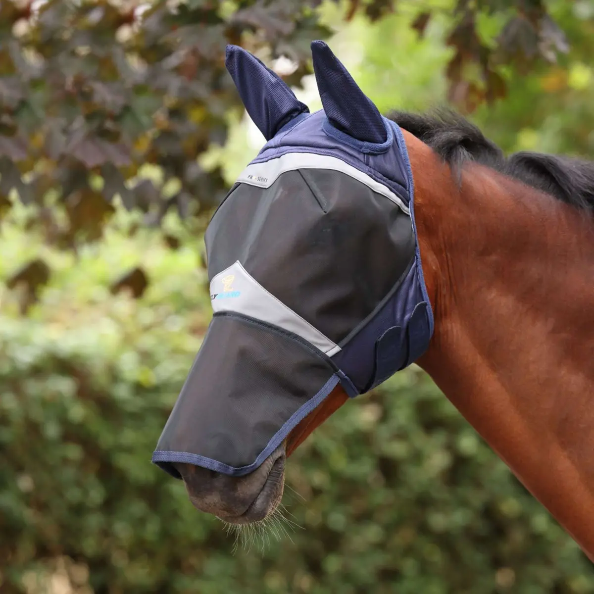 Flyguard Vliegenmasker Pro Fine Mesh Met Oren En Neusflap Navy 1