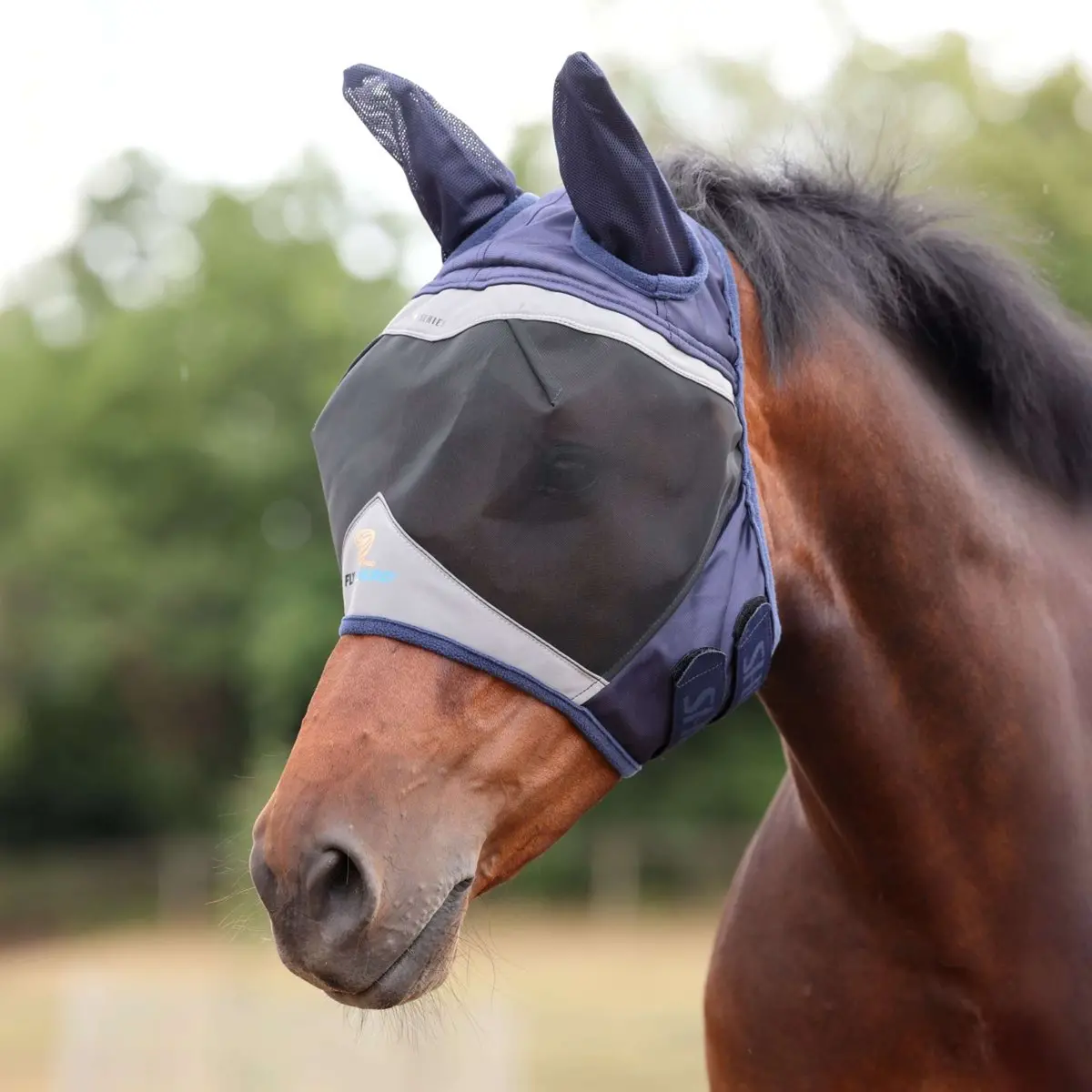 Flyguard Vliegenmasker Pro Fine Mesh Met Oren Navy 1