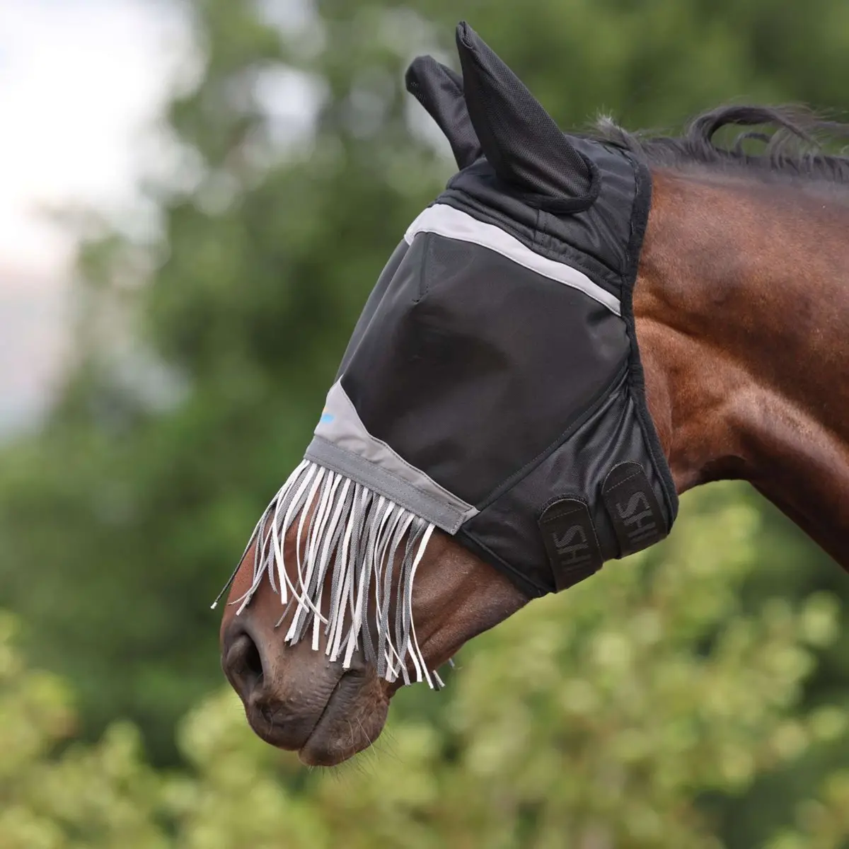 Flyguard Vliegenmasker Pro Fine Mesh Met Oren En Franjes Jet 1