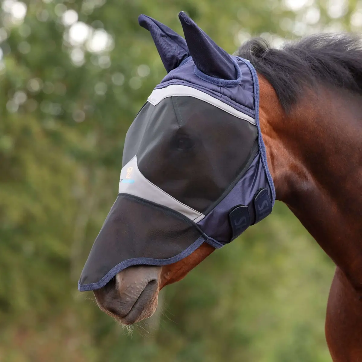 Flyguard Vliegenmasker Pro Fine Mesh Met Oren En Neus Navy 1