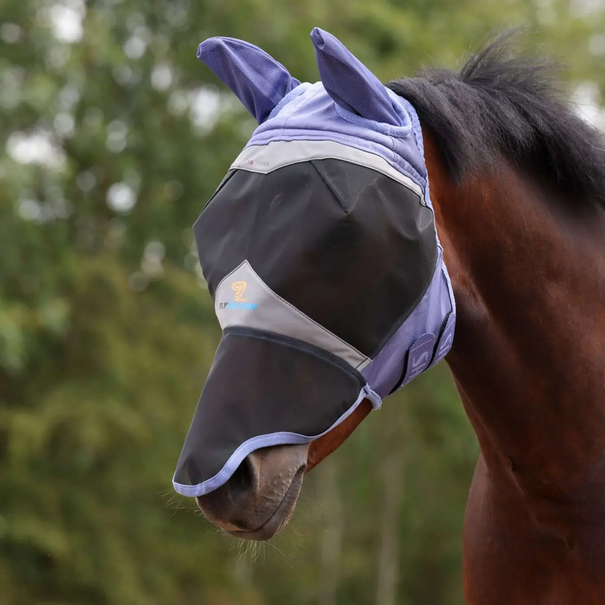 Flyguard Vliegenmasker Pro Fine Mesh Met Oren En Neus Sky 1