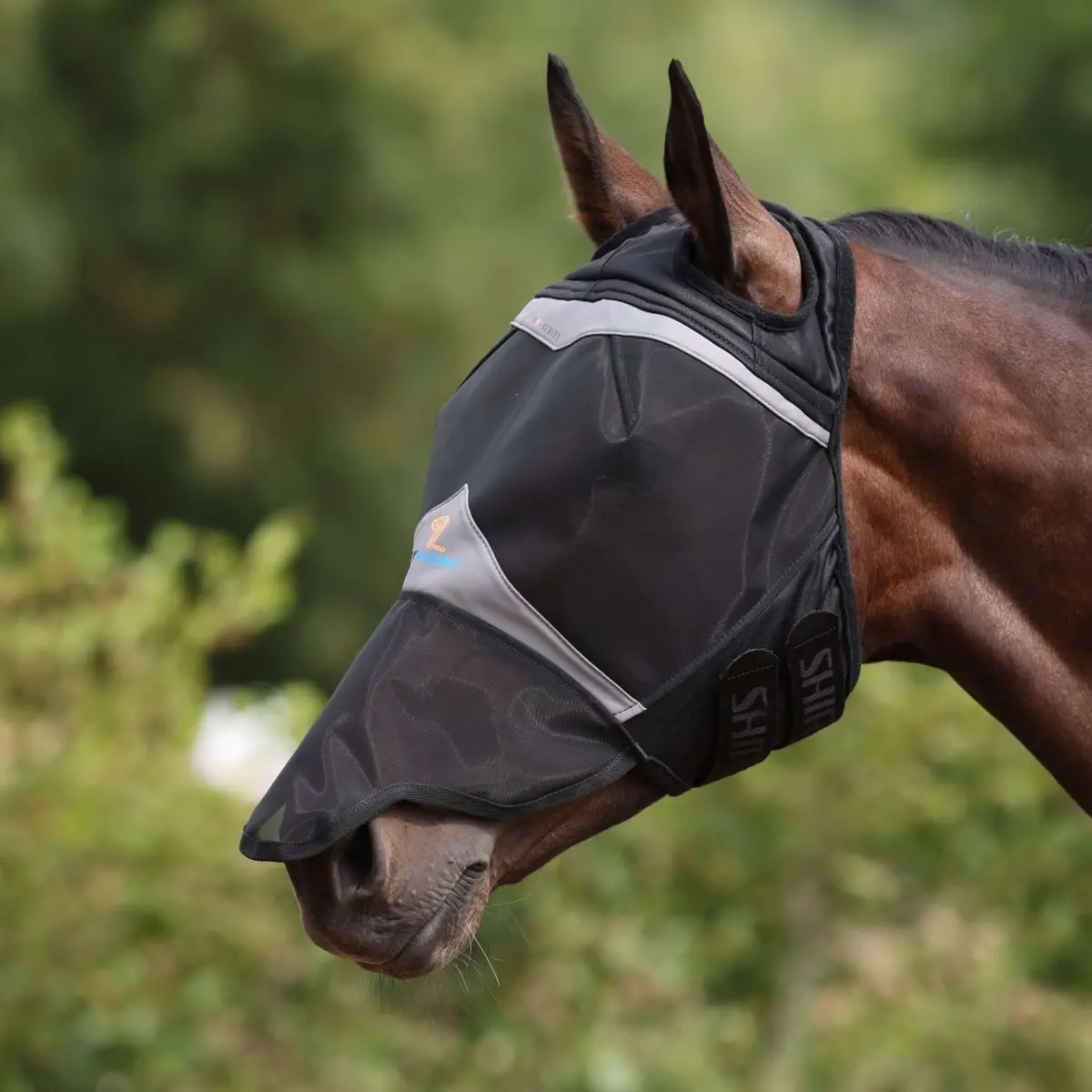 Flyguard Vliegenmasker Pro Fine Mesh Met Ooruitsparing En Neusflap Jet 1