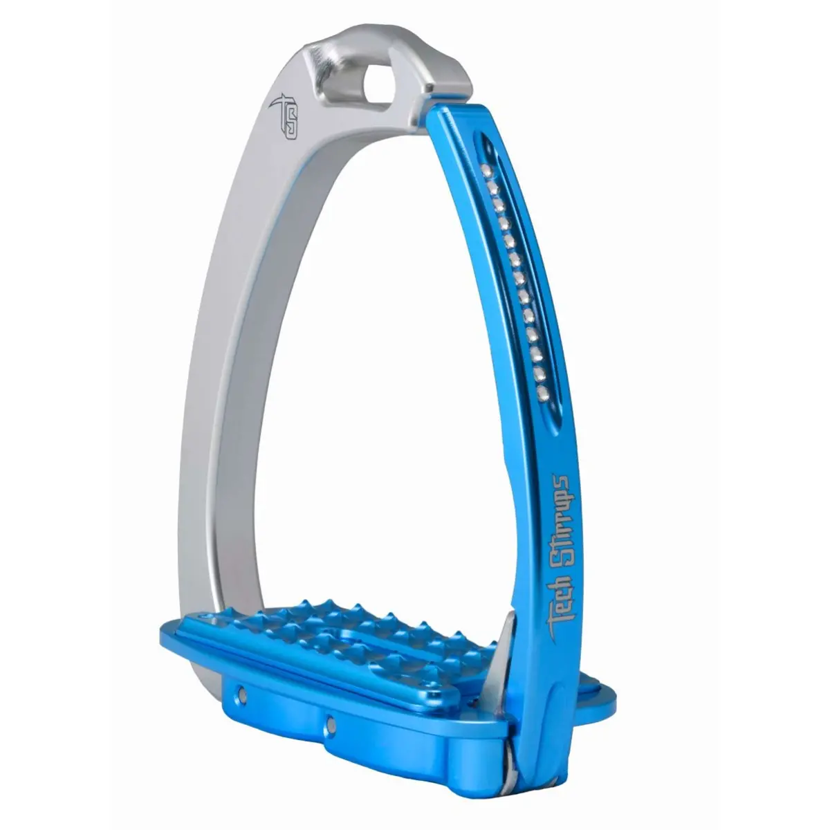 Tech Stirrups Stijgbeugels Venice Sloped Evo Swarovski Zilver/Blauw 1