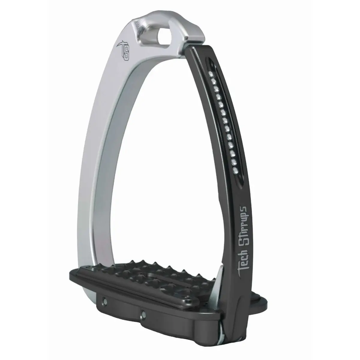 Tech Stirrups Stijgbeugels Venice Sloped Evo Swarovski Zilver/Zwart 1