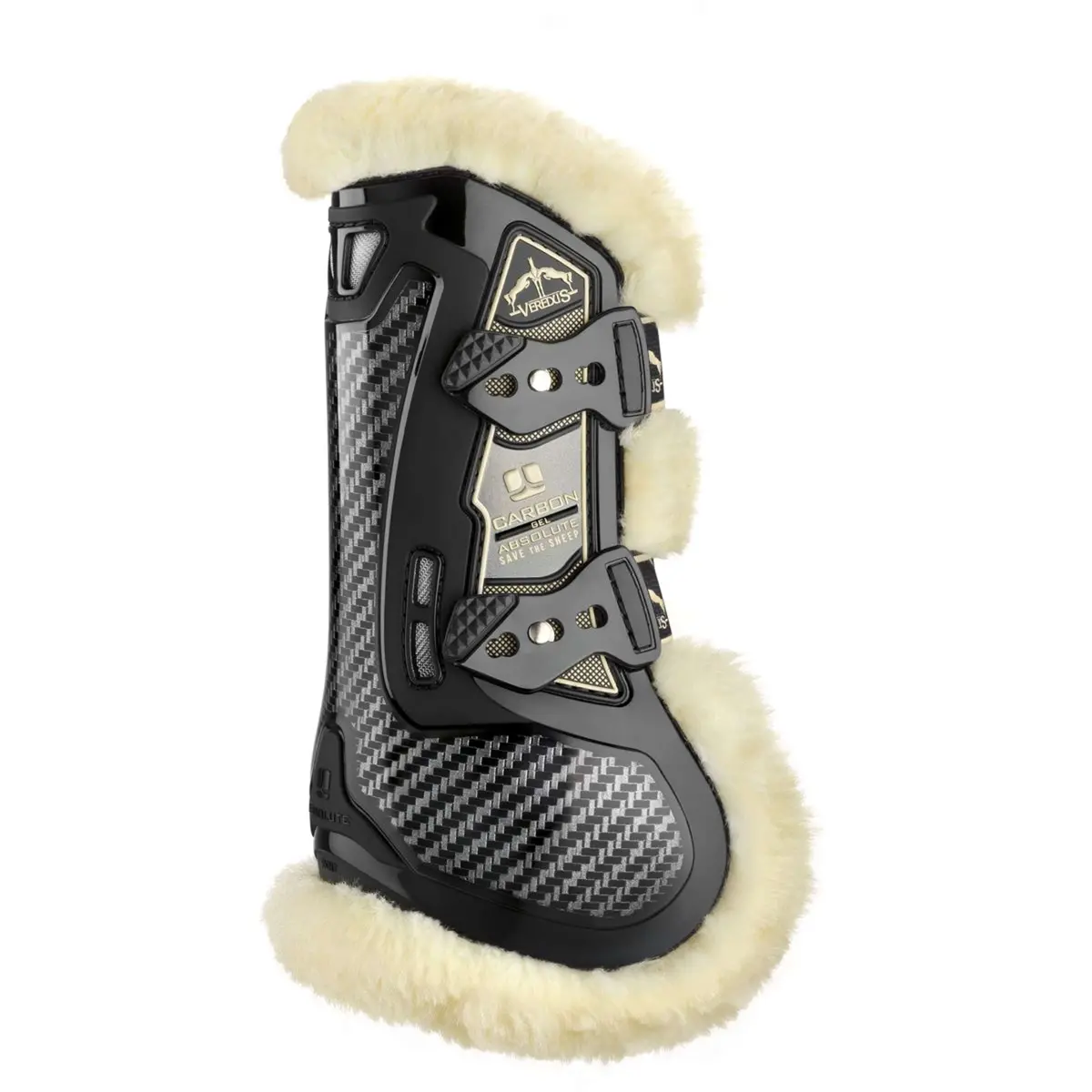 Veredus Peesbeschermers Carbon Gel Absolute Save The Sheep Front Zwart 1
