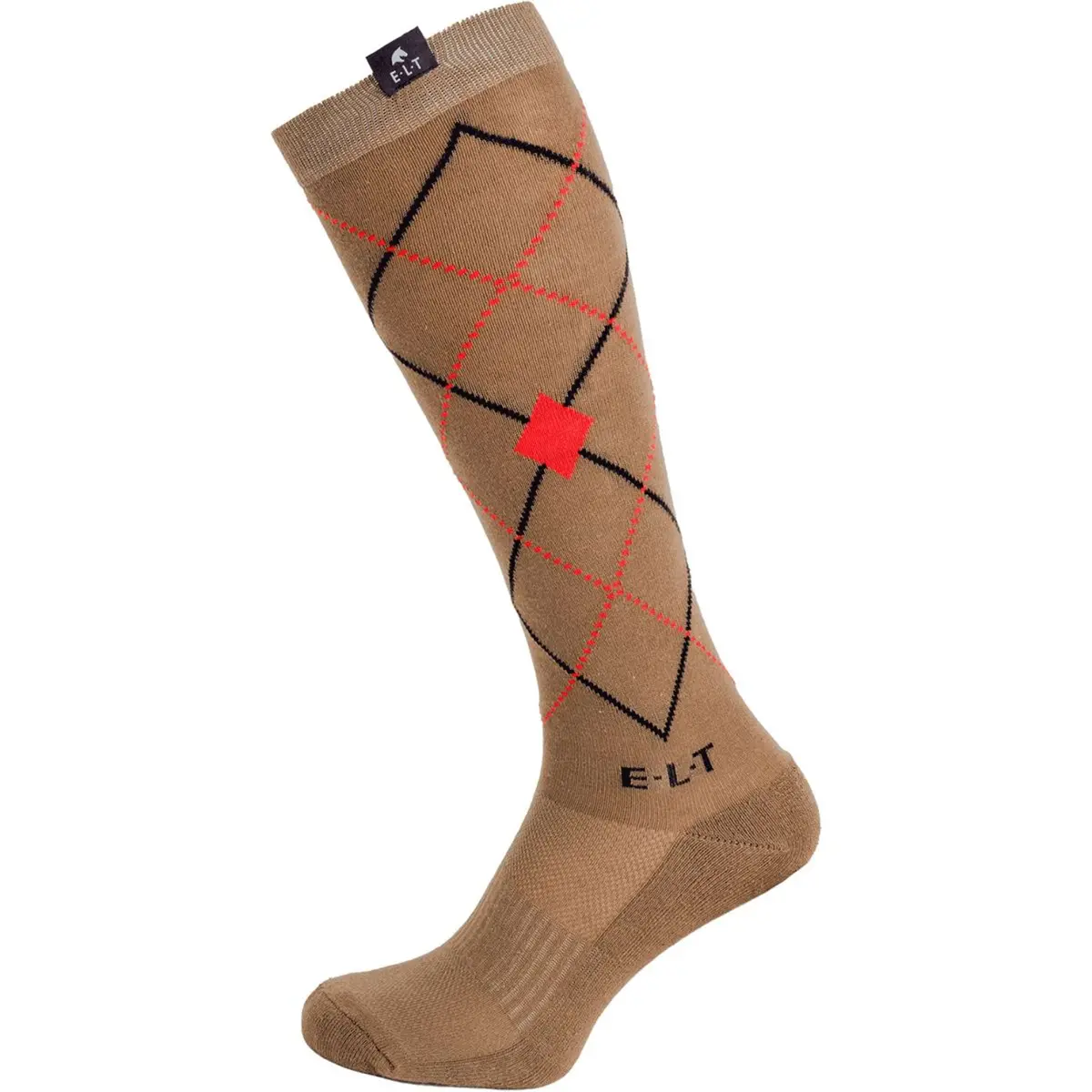 Elt Rijsokken Argyle Cappuccino/Rood 1