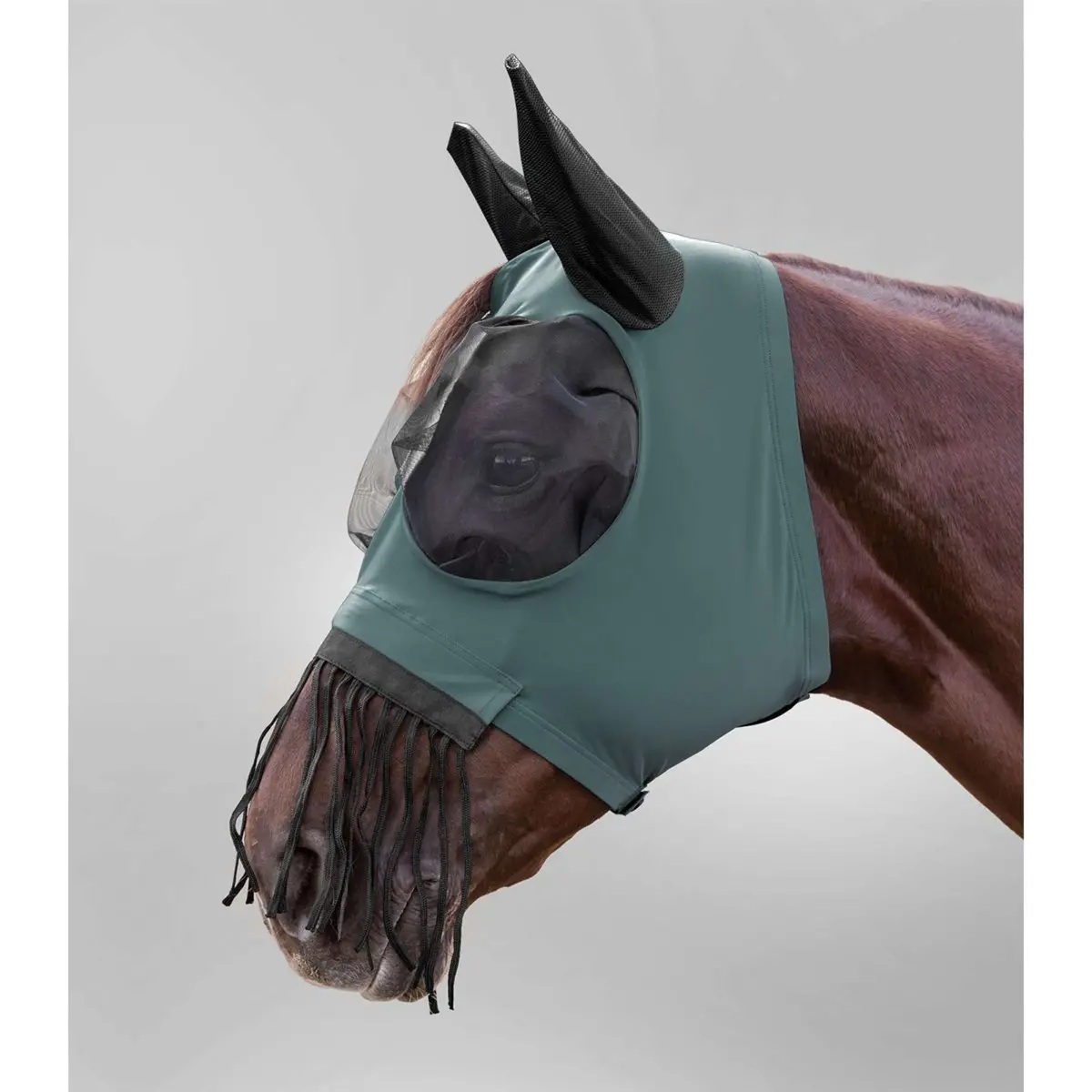 Waldhausen Vliegenmasker Puck Met Neusfranje Pine Green 1