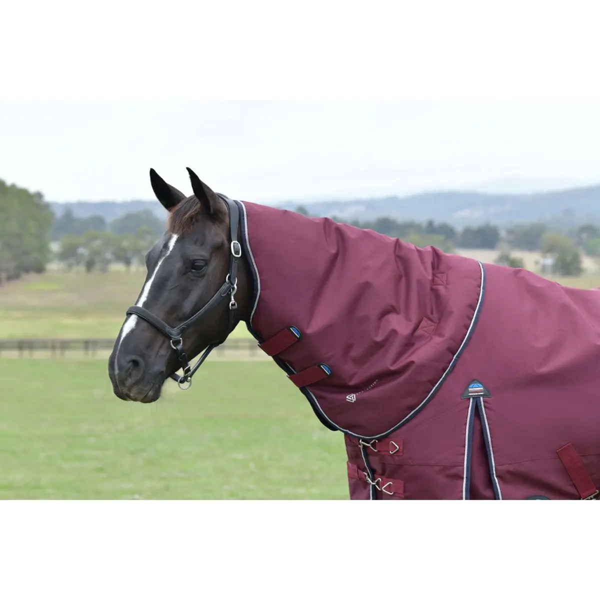 Weatherbeeta Halsstuk Comfitec Essential Turnout 220G Burgundy/Navy 1