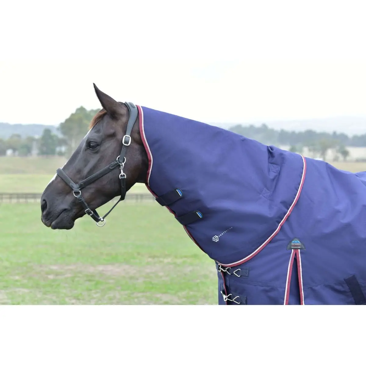 Weatherbeeta Halsstuk Comfitec Essential Turnout 220G Navy/Burgundy 1