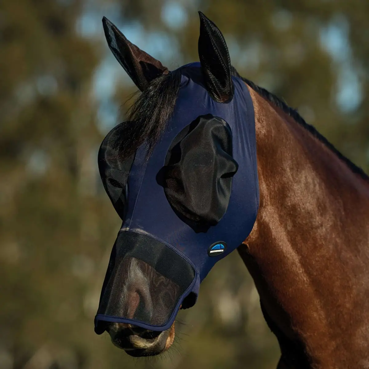 Weatherbeeta Vliegenmasker Comfitec Luxe Stretch Met Oren En Neus Navy/Zwart 1