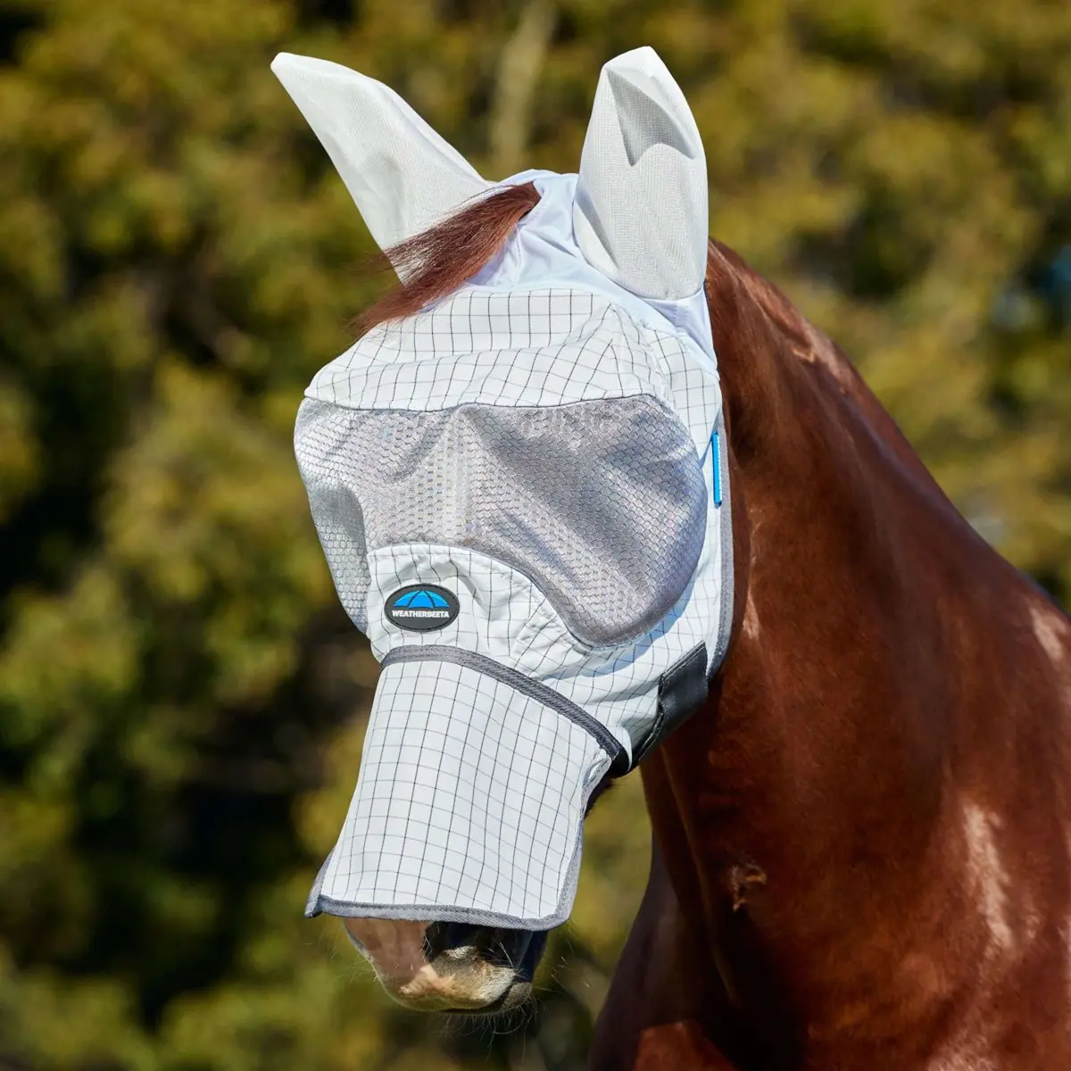 Weatherbeeta Vliegenmasker Hybrid Met Oren En Neus Wit/Charcoal 1