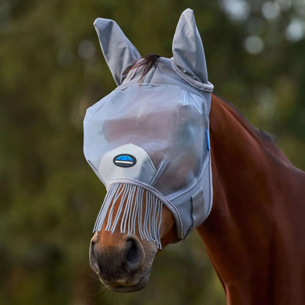 Weatherbeeta Vliegenmasker Comfitec Fine Met Oren En Franjes Grijs 1