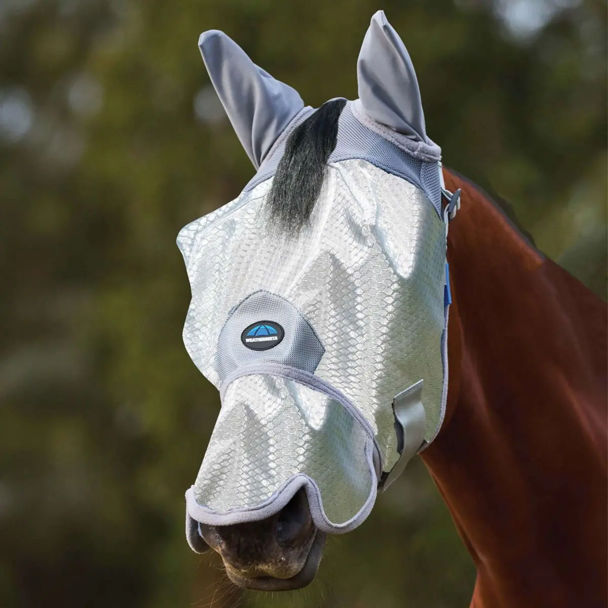 Weatherbeeta Vliegenmasker Comfitec Hexi Met Oren En Neus Zilver 1