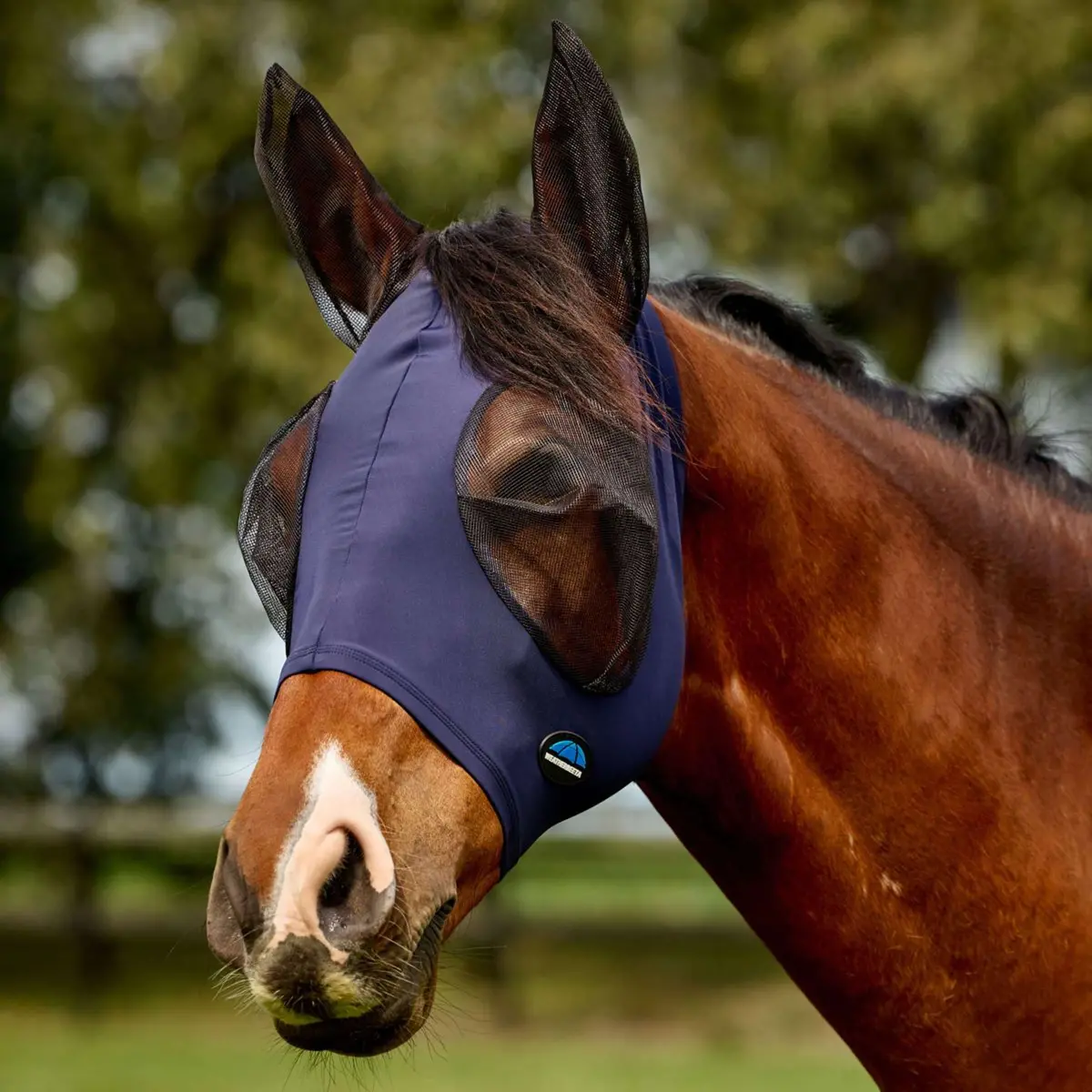 Weatherbeeta Vliegenmasker Comfitec Deluxe Stretch Met Oren Navy/Zwart 1