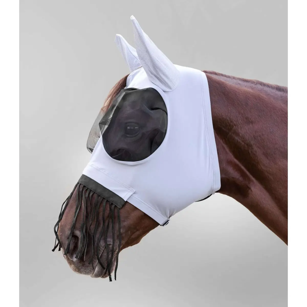 Waldhausen Vliegenmasker Puck Met Neus Franje Zilvergrijs 1