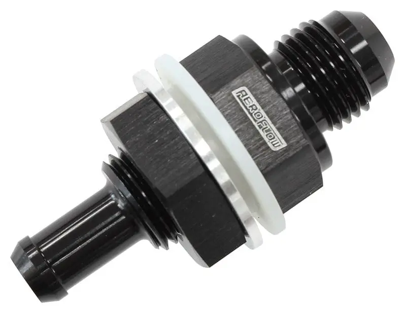 Af927-06-06Blk -6An To 3/8" Barb Fuel Cell Bulkhead Fitting 1