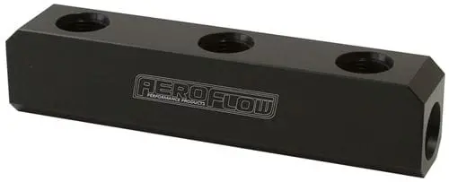 Billet Aluminum 5-Port -10An Fuel Log With Black Finish 1